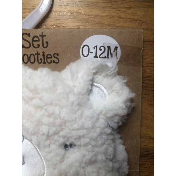 Chick Pea Bear Sherpa Hat And Booties - Picture 2 of 2